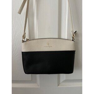 Nanette Lepore Risley Dome Crossbody Bag Black & Cream Leather Adjustable Strap